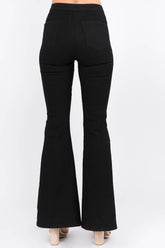 American Bazi Women's Side Slit Flare Jeans - Trendy and Versatile Denim